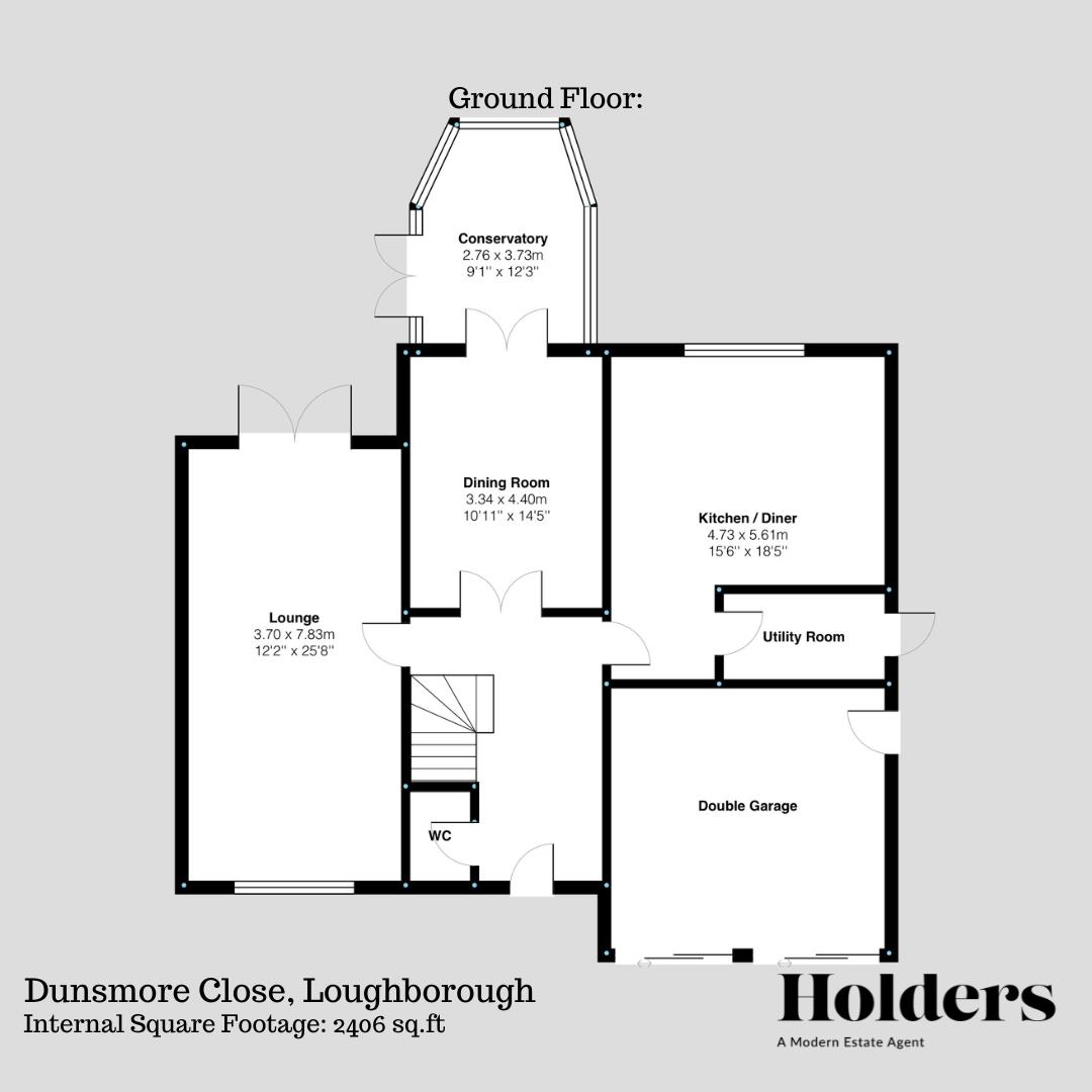 Ground Floor Floorplan for Dunsmore Close, Loughborough