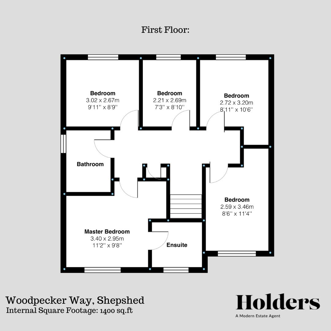 First Floor Floorplan for Woodpecker Way, Shepshed, Loughborough