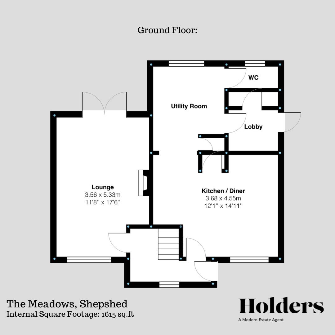 Ground Floor Floorplan for The Meadows, Shepshed