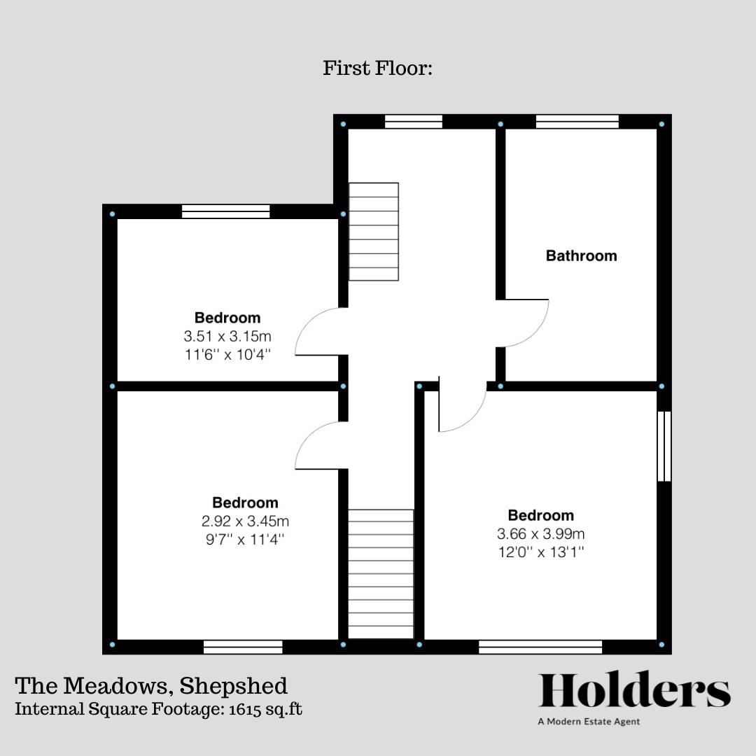 First Floor Floorplan for The Meadows, Shepshed