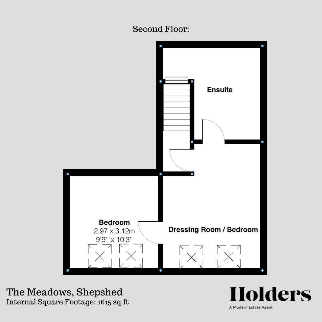 Second Floor Floorplan for The Meadows, Shepshed