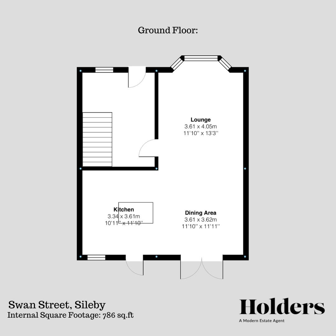 Ground Floor Floorplan for Swan Street, Sileby