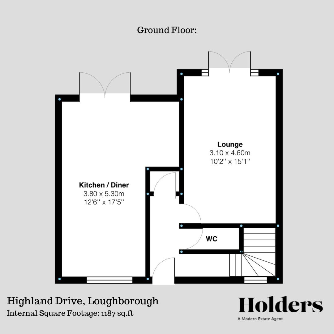 Ground Floor Floorplan for Highland Drive, Loughborough