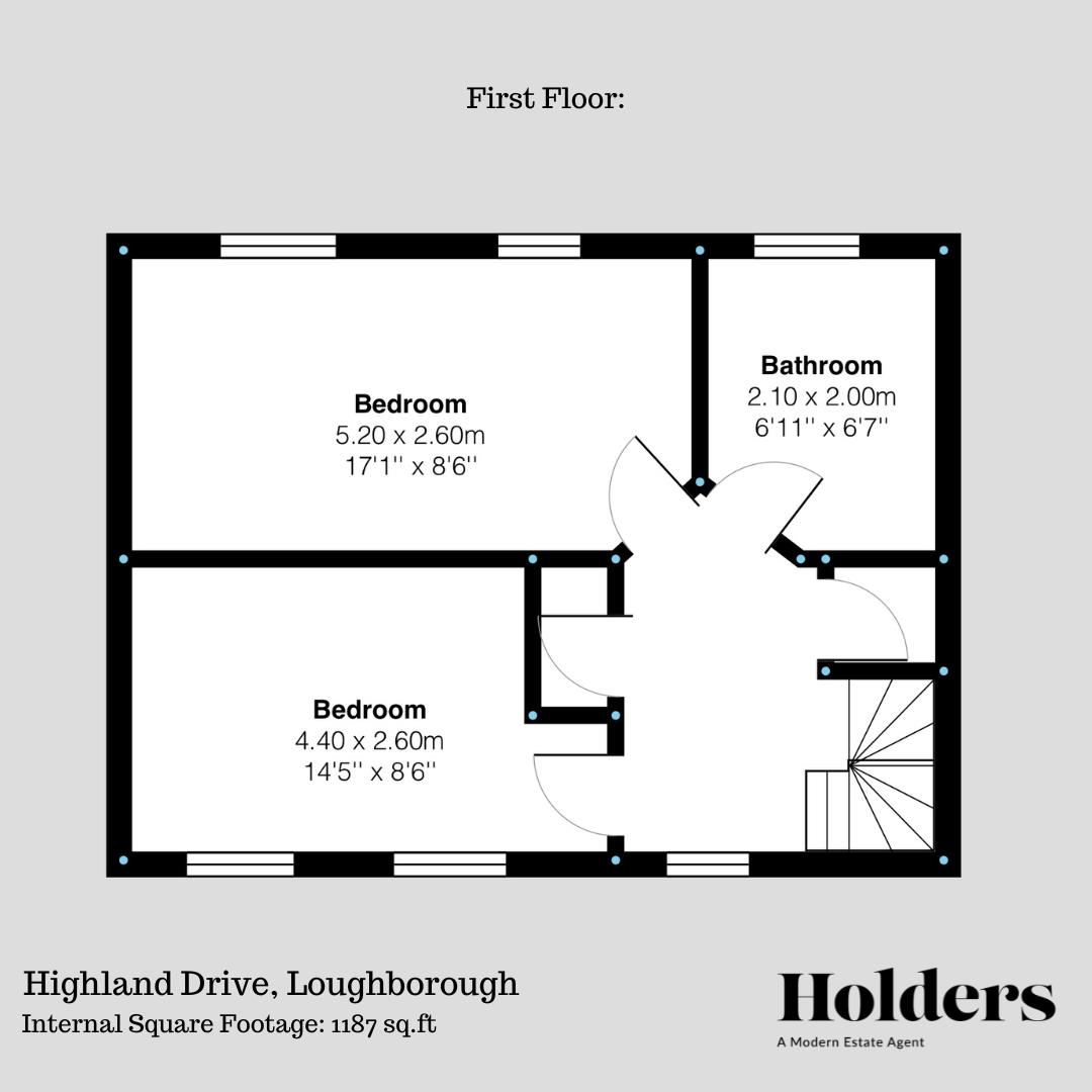 First Floor Floorplan for Highland Drive, Loughborough