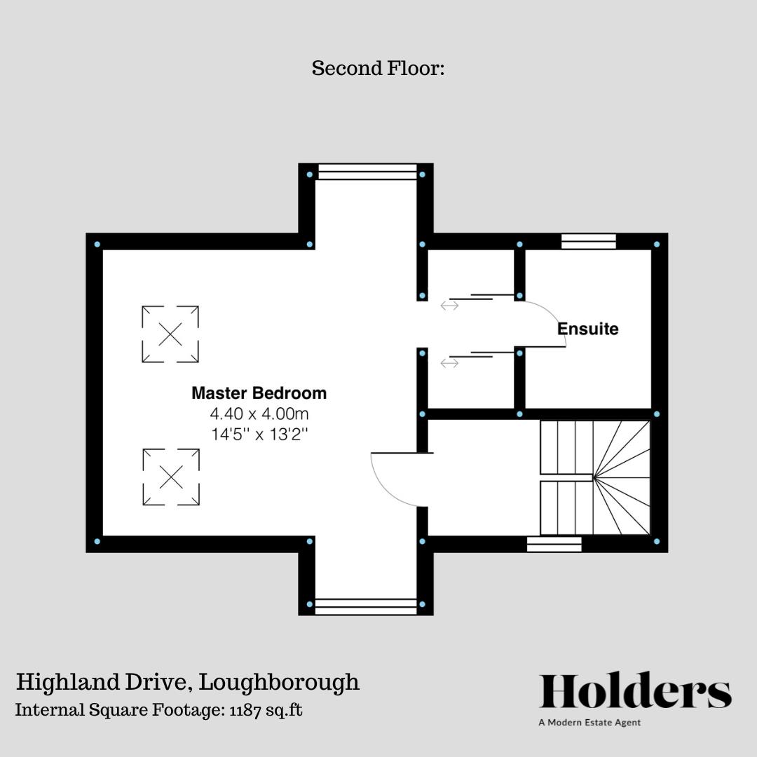 Second Floor Floorplan for Highland Drive, Loughborough