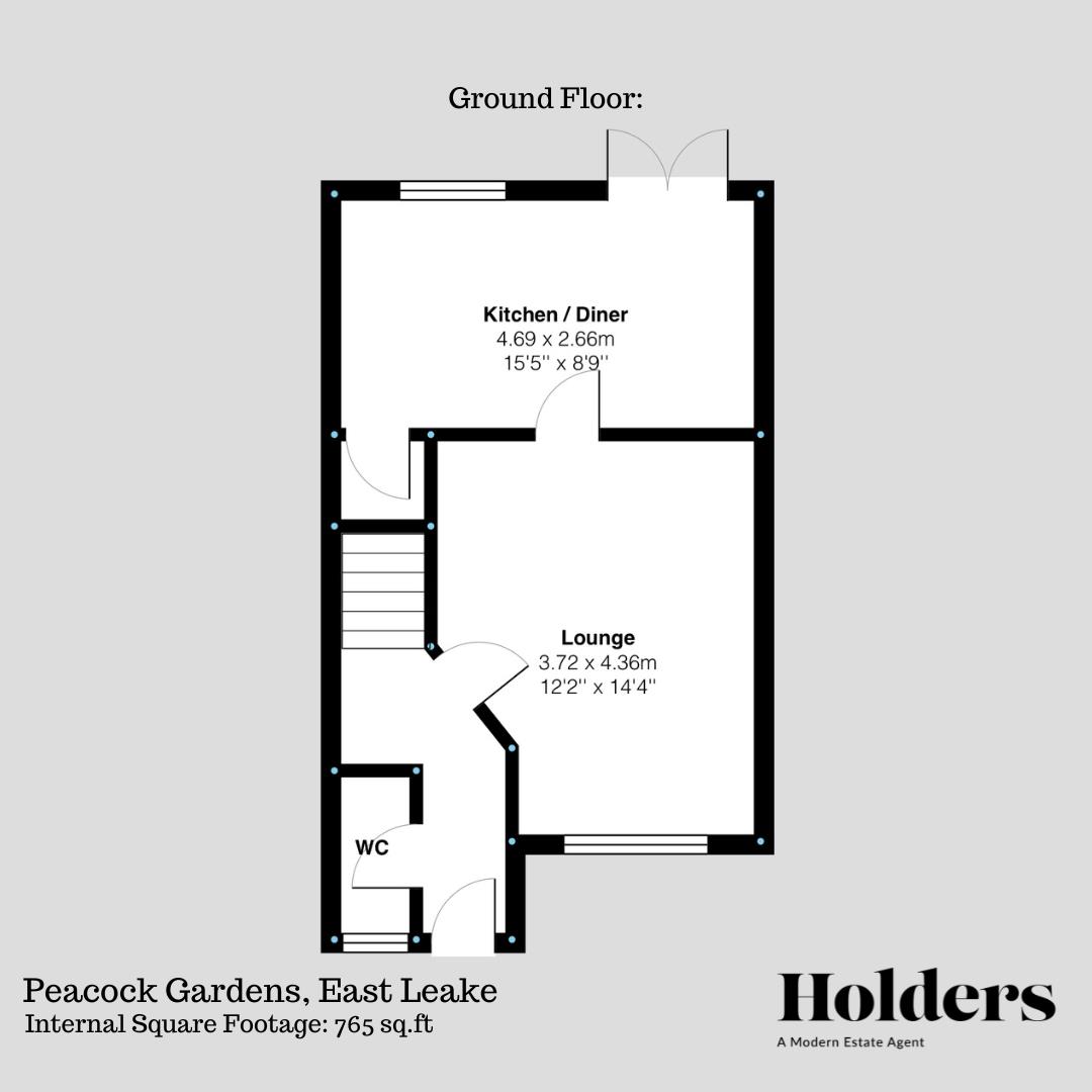 Ground Floor Floorplan for Peacock Gardens, East Leake, Loughborough