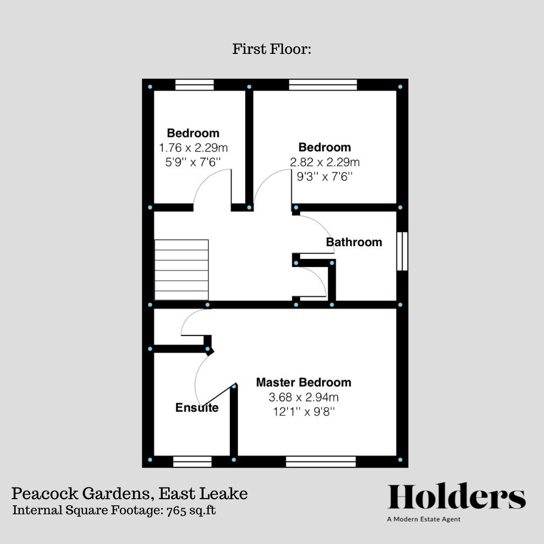 First Floor Floorplan for Peacock Gardens, East Leake, Loughborough