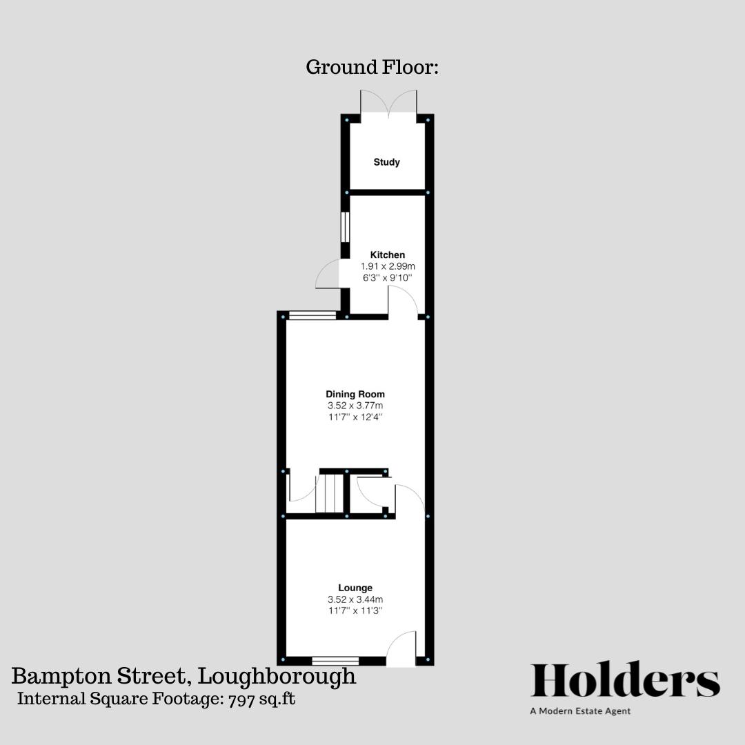 Ground Floor Floorplan for Bampton Street, Loughborough