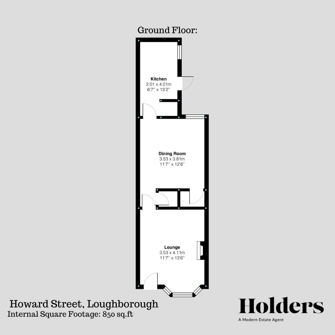 Ground Floor Floorplan for Howard Street, Loughborough