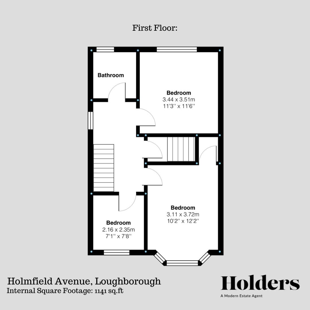 First Floor Floorplan for Holmfield Avenue, Loughborough