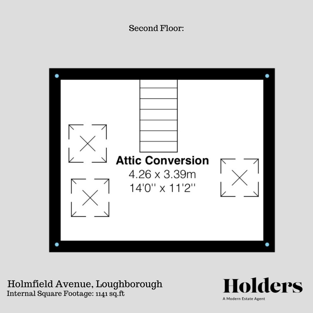 Second Floor Floorplan for Holmfield Avenue, Loughborough