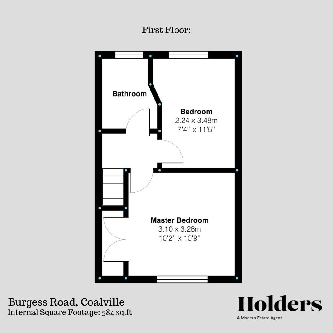 First Floor Floorplan for Burgess Road, Coalville