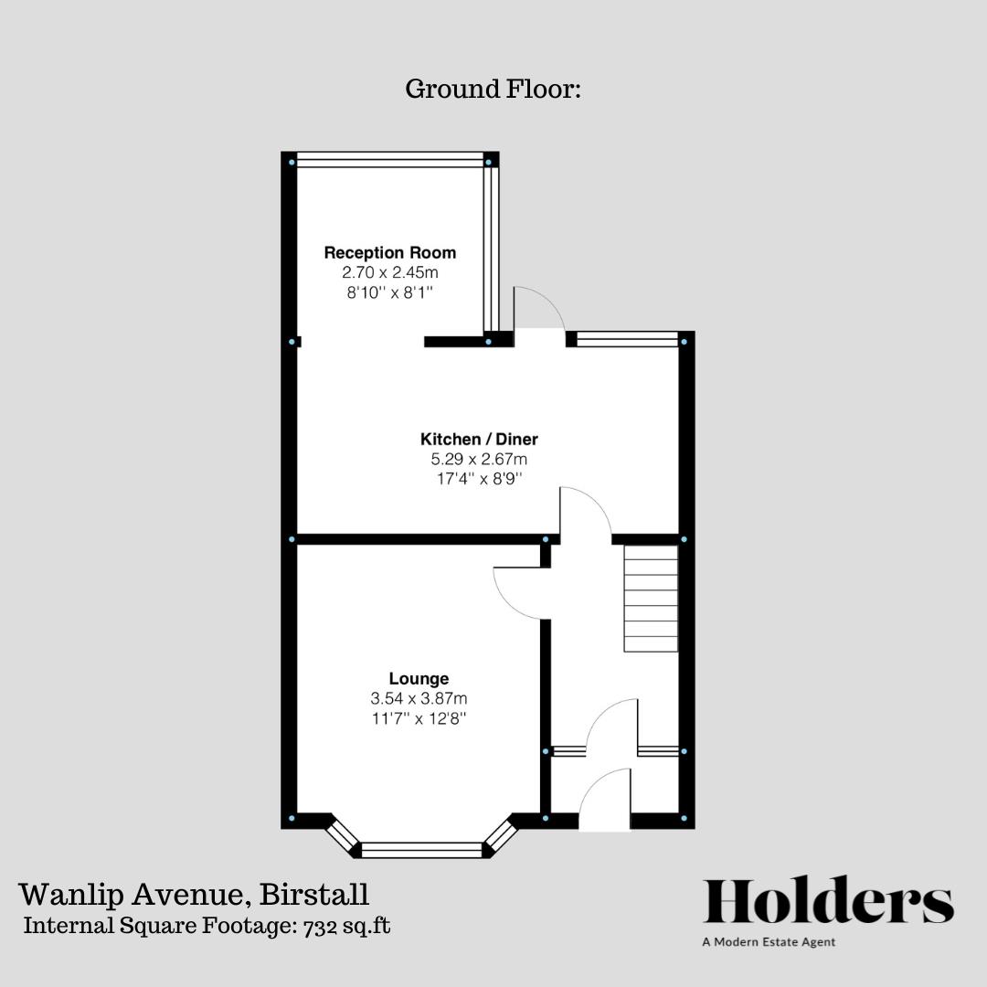 Ground Floor Floorplan for Wanlip Avenue, Birstall, Leicester