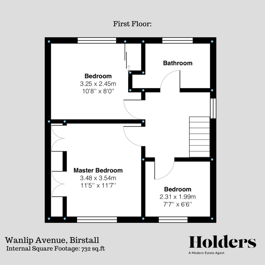 First Floor Floorplan for Wanlip Avenue, Birstall, Leicester