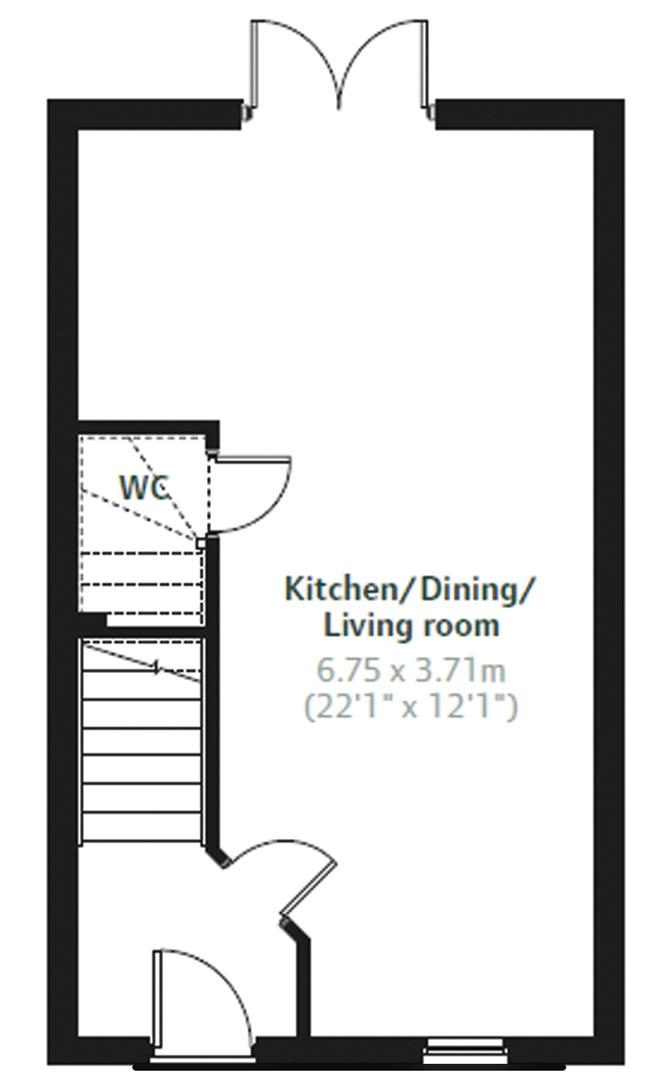 Ground Floor Floorplan for Woodington Drive, Hathern, Loughborough