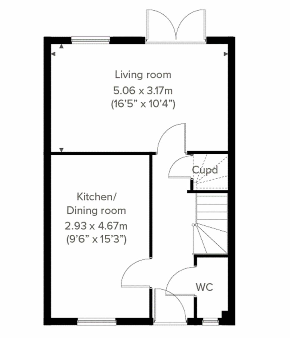 Ground Floor Floorplan for Lansdeer Crescent, Hathern, Loughborough