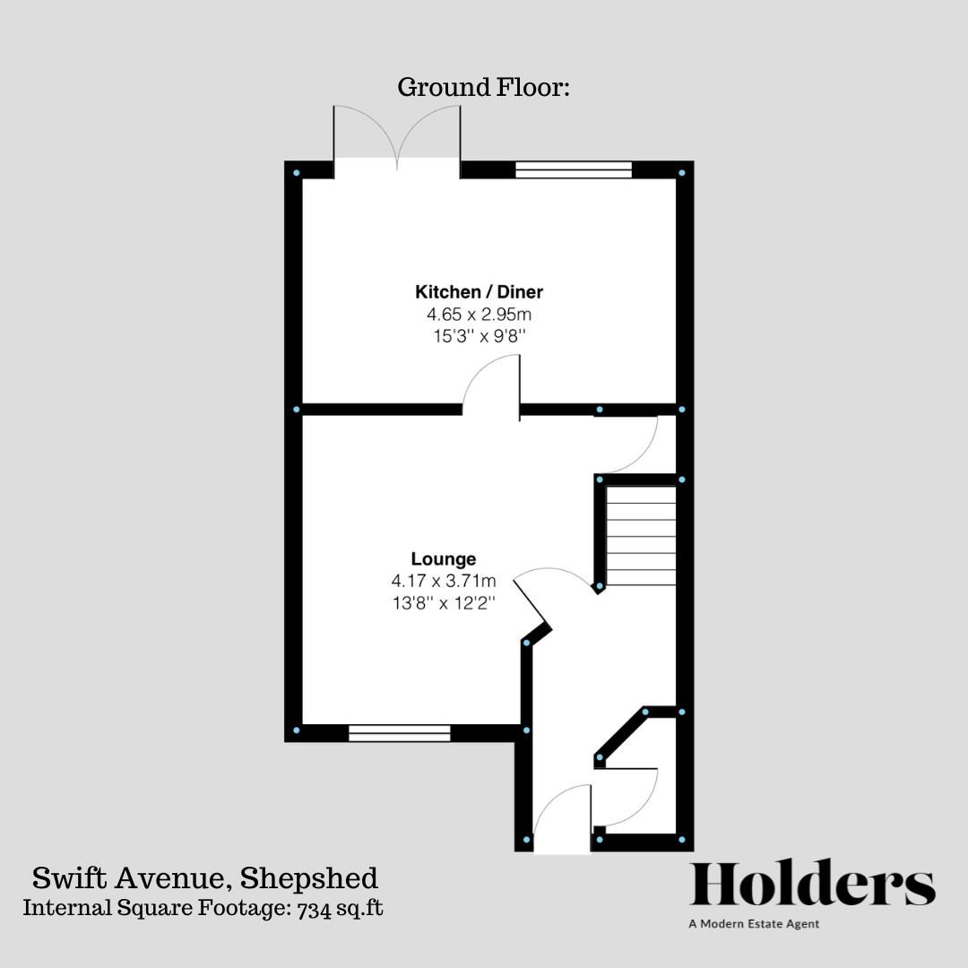 Ground Floor Floorplan for Swift Avenue, Shepshed, Loughborough