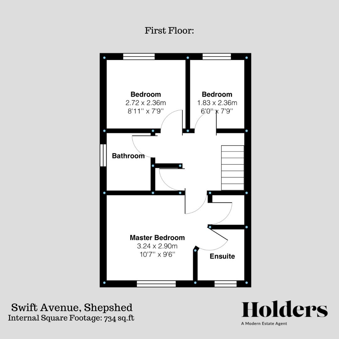 First Floor Floorplan for Swift Avenue, Shepshed, Loughborough