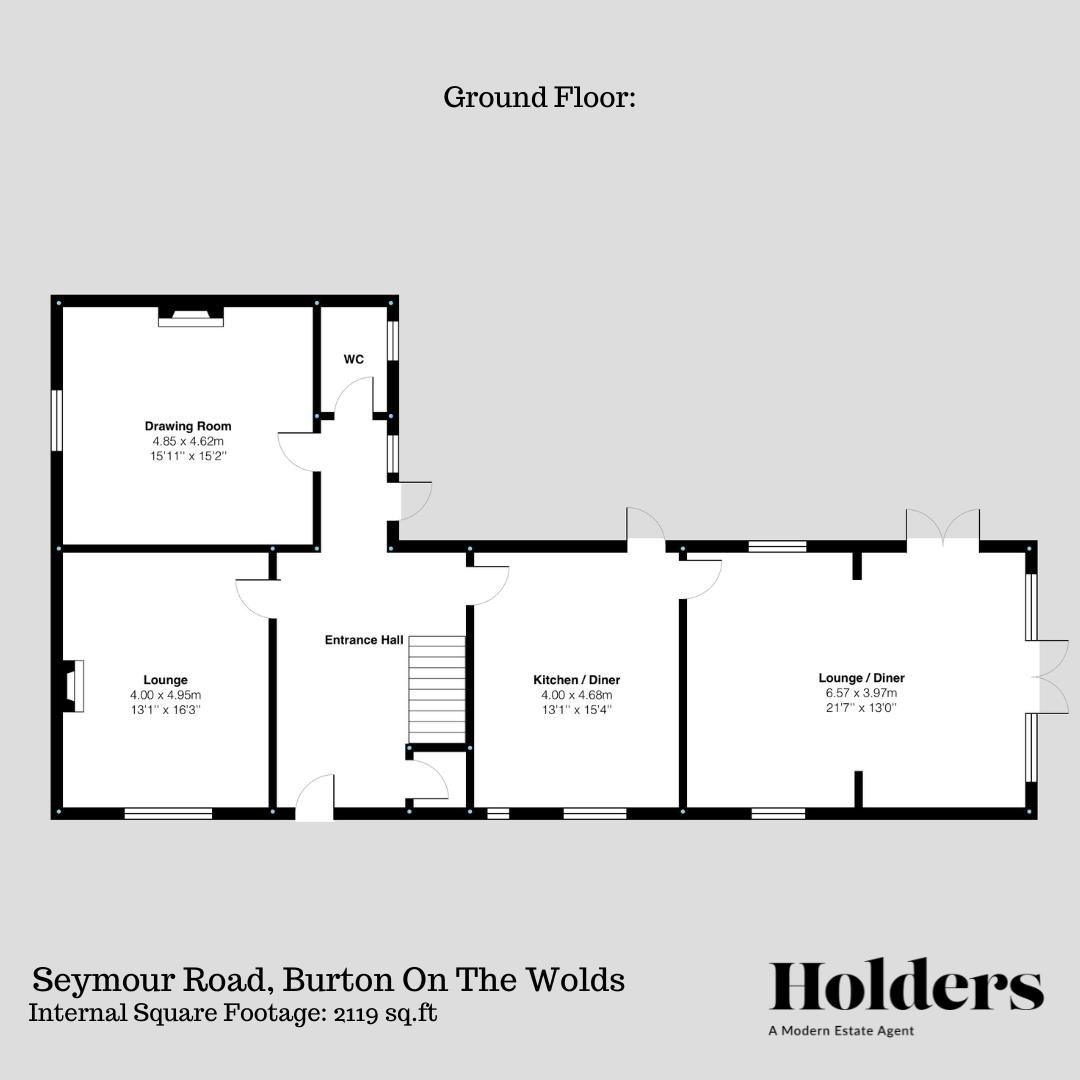 Ground Floor Floorplan for Seymour Road, Burton-On-The-Wolds, Loughborough