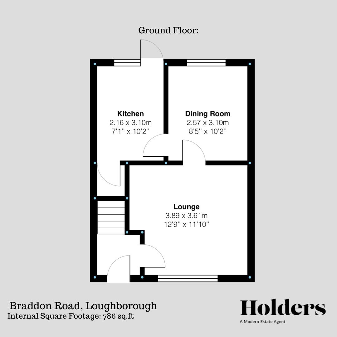 Ground Floor Floorplan for Braddon Road, Loughborough