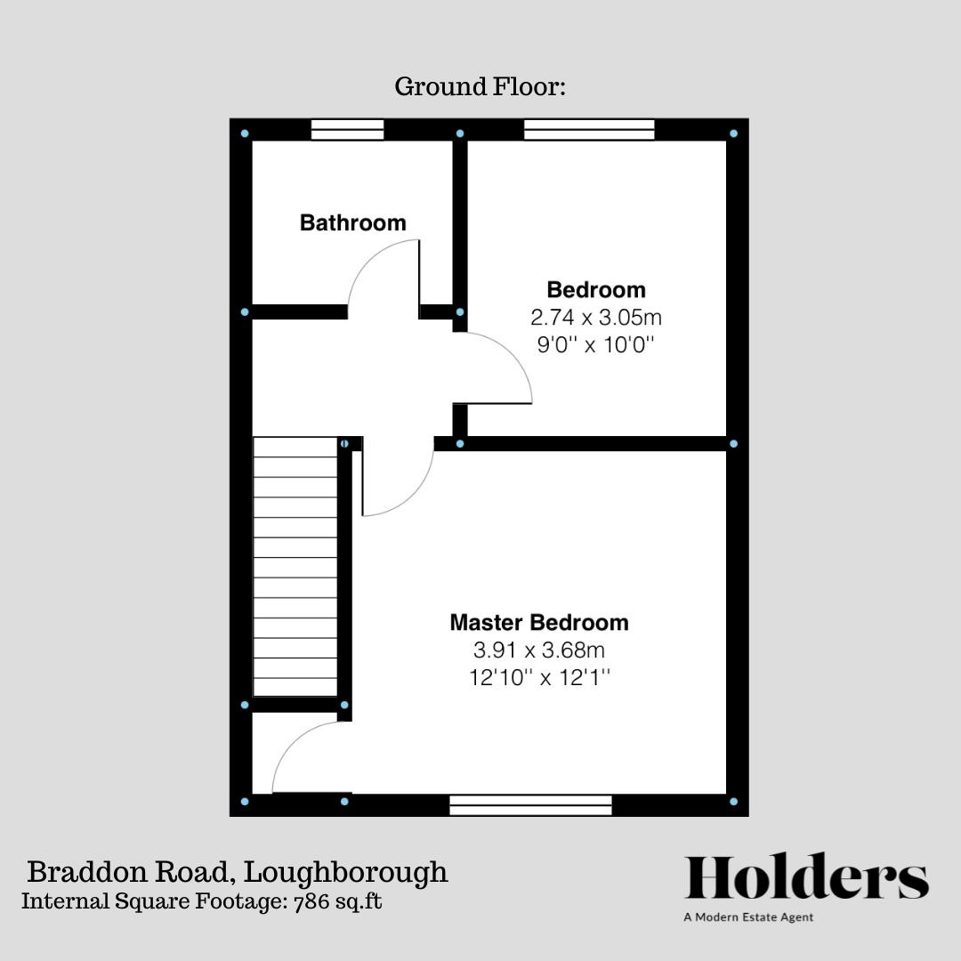 First Floor Floorplan for Braddon Road, Loughborough