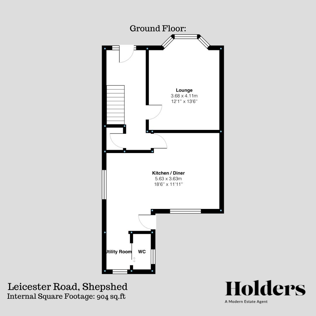 Ground Floor Floorplan for Leicester Road, Shepshed, Loughborough